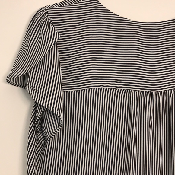 LOFT Tops - Loft Layered Ruffle Sleeve Stripe Blouse